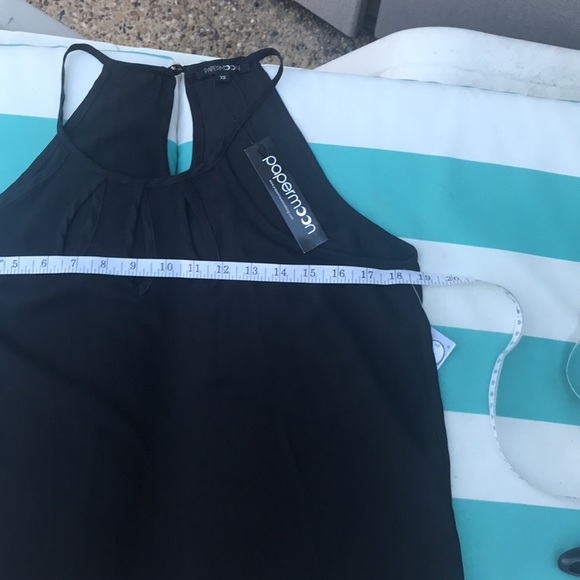 NWT Papermoon  Walita  solid black halter neck chiffon sleeveless top. Size XS - Picture 4 of 13